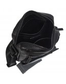 Фотография Кожаная мужская черная сумка на плечо Bond - 1429-902