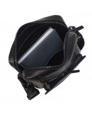 Фотография Кожаная мужская черная сумка на плечо Bond - 1429-902