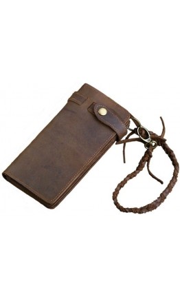 Коричневое мужское винтажное портмоне - клатч Vintage 14383