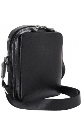 Кожаная черная мужская сумка на плечо - барсетка BOND 1447-281