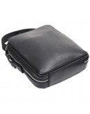 Фотография Кожаная черная мужская сумка на плечо - барстека BOND 1447-281