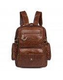 Фотография Кожаный рюкзак - сумка коричневая Vintage 14561
