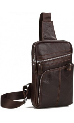 Мужской кожаный слинг - рюкзак Vintage 14624