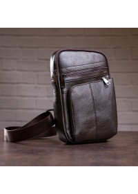Мужской кожаный слинг - рюкзак Vintage 14624