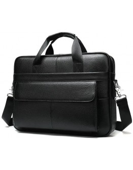 Черная мужская кожаная деловая сумка Vintage 14628