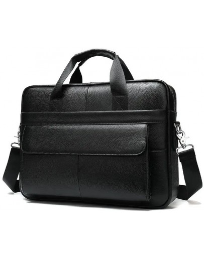 Фотография Черная мужская кожаная деловая сумка Vintage 14628