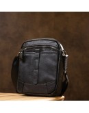 Фотография Мужская черная сумка кожаная на плечо Vintage 14652