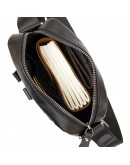 Фотография Мужская черная сумка кожаная на плечо Vintage 14652