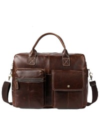 Коричневая мужская кожаная сумка Vintage 14661
