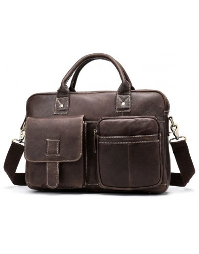 Фотография Коричневая мужская сумка из винтажной кожи Vintage 14667