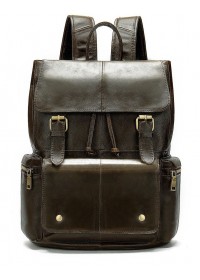 Коричневый кожаный мужской рюкзак 14668