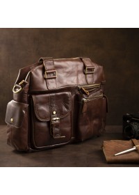 Коричневая мужская вместительная сумка Vintage 14676