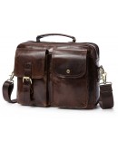 Фотография Мужская коричневая кожаная сумка на каждый день Vintage 14693