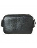 Фотография Кожаная мужская черная сумка на пояс DESISAN - 1470-01