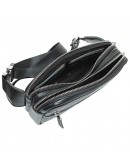 Фотография Кожаная мужская черная сумка на пояс DESISAN - 1470-01