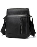 Фотография Черная кожаная мужская сумка на плечо Vintage 14701