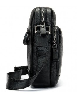 Черная кожаная мужская сумка на плечо Vintage 14701