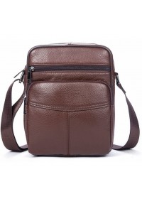Небольшая коричневая мужская сумка на плечо Vintage 14705