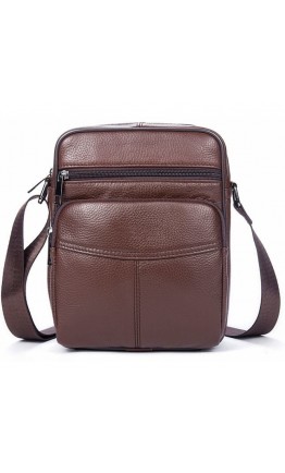 Небольшая коричневая мужская сумка на плечо Vintage 14705