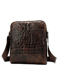 Коричневая сумка на плечо с тиснением Vintage 14710