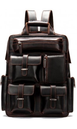 Темно-коричневый кожаный мужской рюкзак Vintage 14711