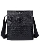 Фотография Черная кожаная мужская сумка с тиснением Vintage 14715