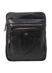 Черная кожаная мужская сумка - планшетка DESISAN 1472-143