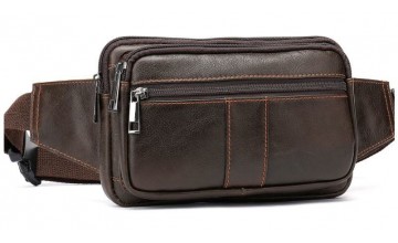 Коричневая мужская сумка на пояс Vintage 14727