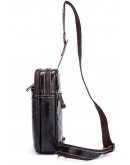 Фотография Коричневый кожаный мужской слинг - сумка на плечо Vintage 14741