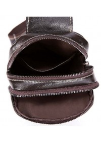 Коричневый кожаный мужской слинг - сумка на плечо Vintage 14741