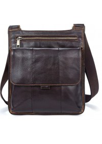 Коричневая сумка через плечо - планшетка кожаная Vintage 14742