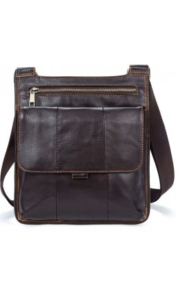 Коричневая сумка через плечо - планшетка кожаная Vintage 14742