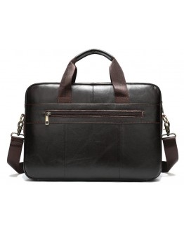 Темно-коричневая кожаная сумка деловая Vintage 14750