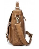 Фотография Светло-коричневая кожаная вместительная сумка Vintage 14753