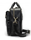 Фотография Черная мужская вместительная кожаная сумка Vintage 14756