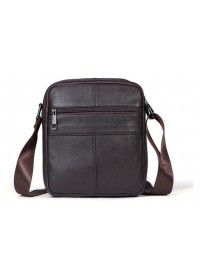Кожаная коричневая мужская сумка небольшая Vintage 14759