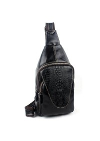Черный мужской кожаный слинг Vintage 14760