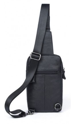 Черный мужской слинг кожаный Vintage 14772