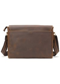 Коричневая кожаная винтажная сумка на плечо Vintage 14780