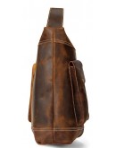 Фотография Вместительная мужская кожаная сумка на плечо - слинг Vintage 14782