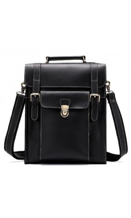 Деловая мужская сумка - трансформер черная Vintage 14797