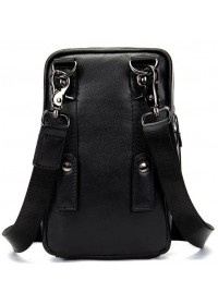 Мужская компактная кожаная черная сумка Vintage 14811