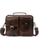 Фотография Коричневая мужская кожаная сумка - барсетка Vintage 14820