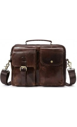 Коричневая мужская кожаная сумка - барсетка Vintage 14820