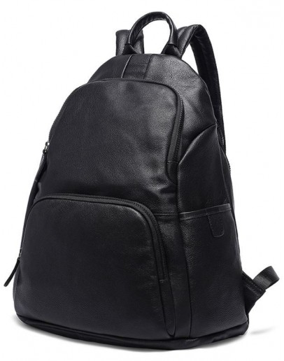 Фотография Черный кожаный удобный рюкзак Vintage 14831
