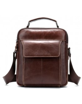 Коричневая кожаная сумка - барсетка Vintage 14835