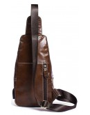 Фотография Мужская кожаная коричневая сумка - слинг Vintage 14839
