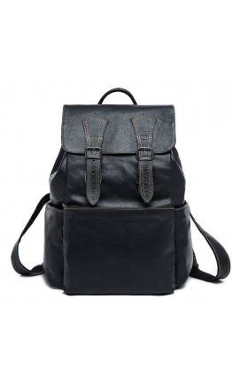 Черный кожаный рюкзак Vintage 14842