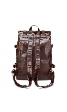 Коричневый винтажный мужской кожаный рюкзак Vintage 14843