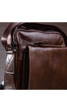Мужская коричневая кожаная сумка Vintage 14846 